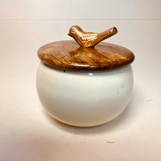 Ceramic-Coated Airtight Jar with Wooden Lid