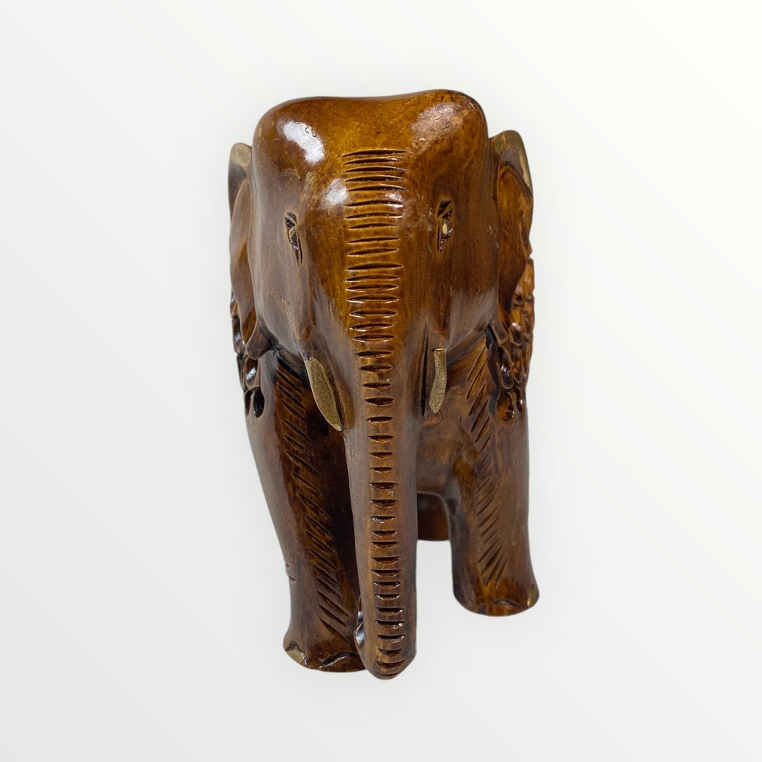 Craft Wooden Elephant Undercut with Carved Big size