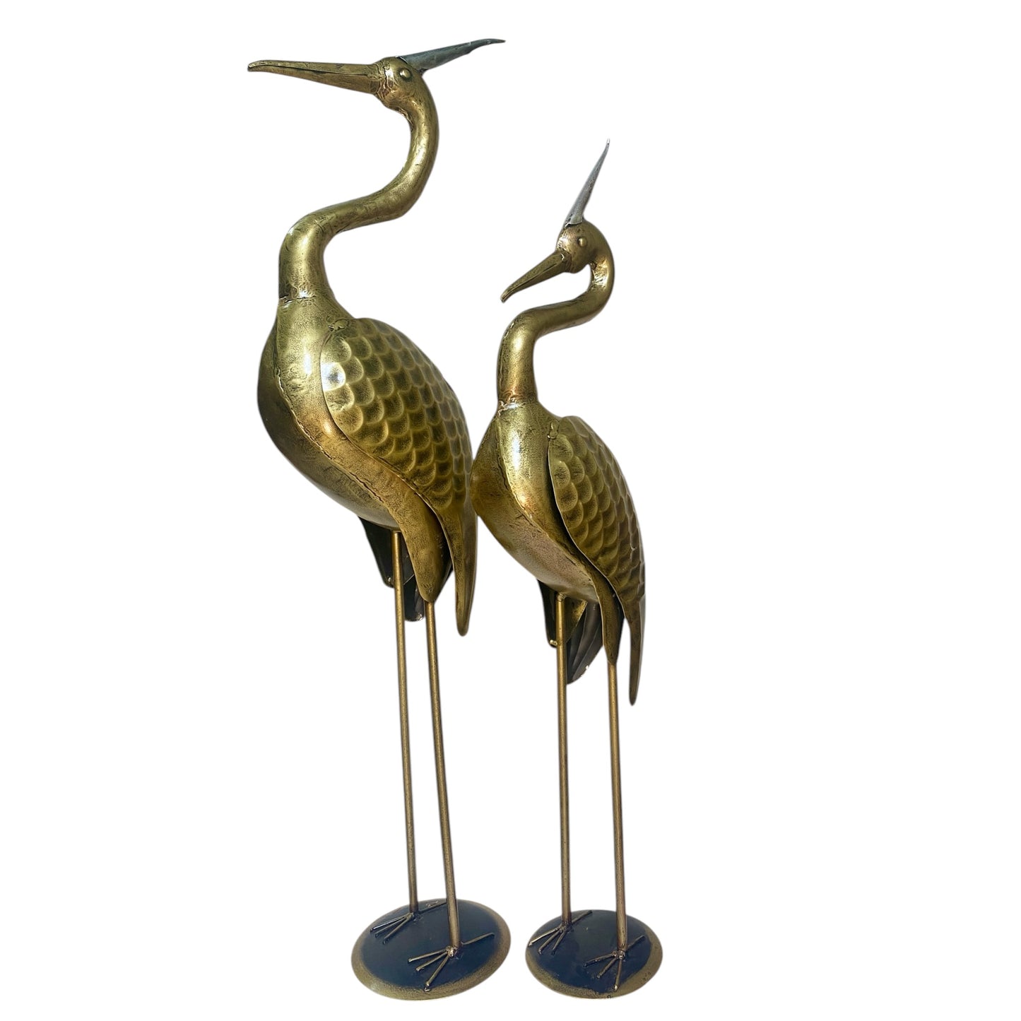 Metal Swan Pair Saras Flamingo Showpiece Brass Finish Statue