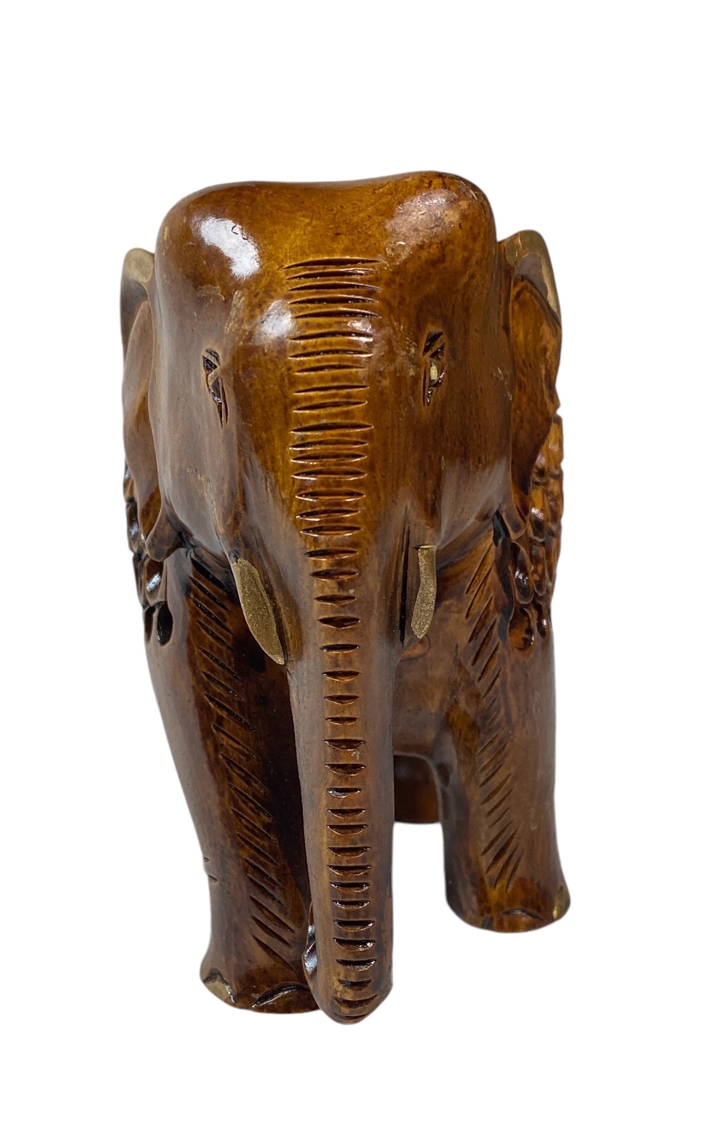 Craft Wooden Elephant Undercut with Carved Big size