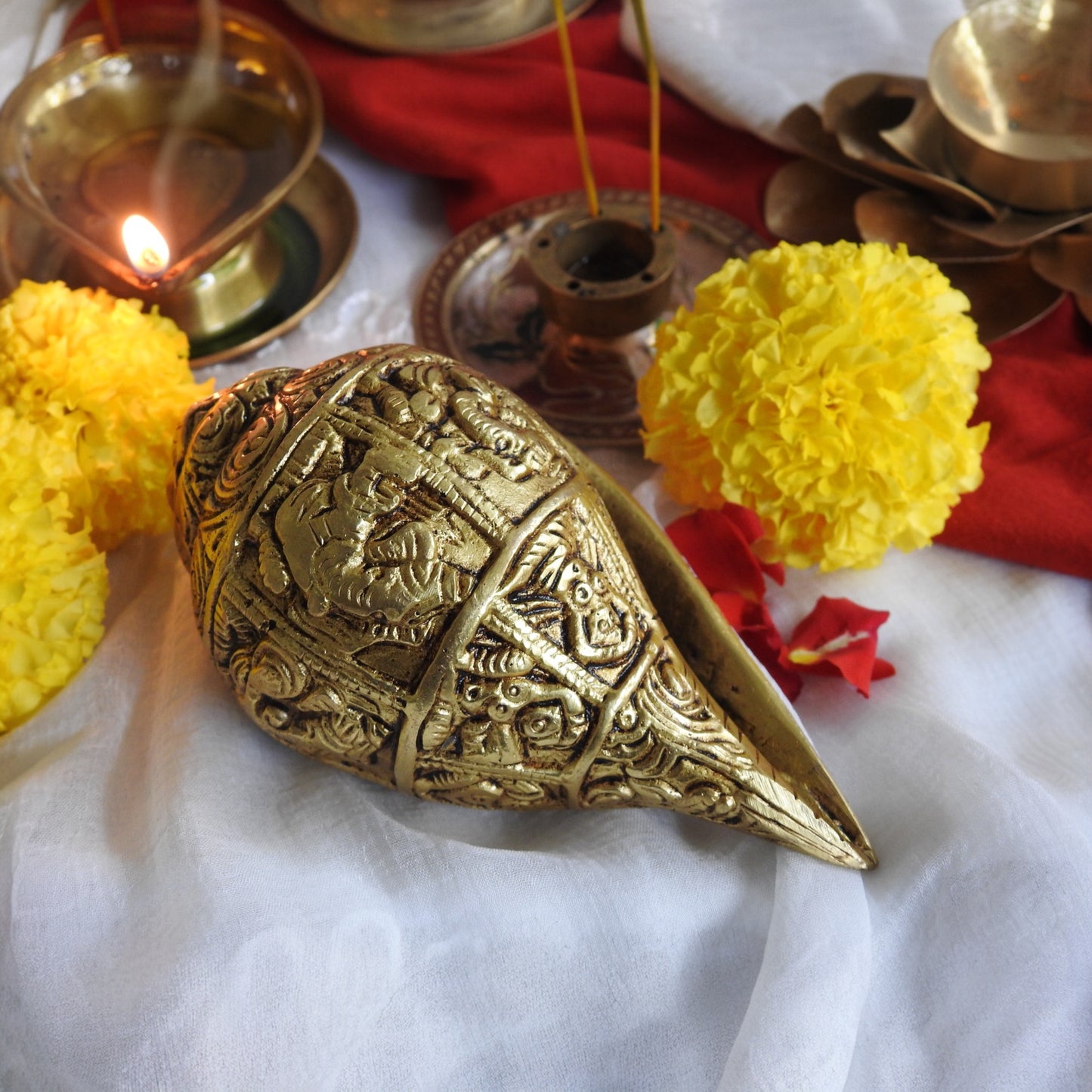 Brass Ganesha Carving Shank