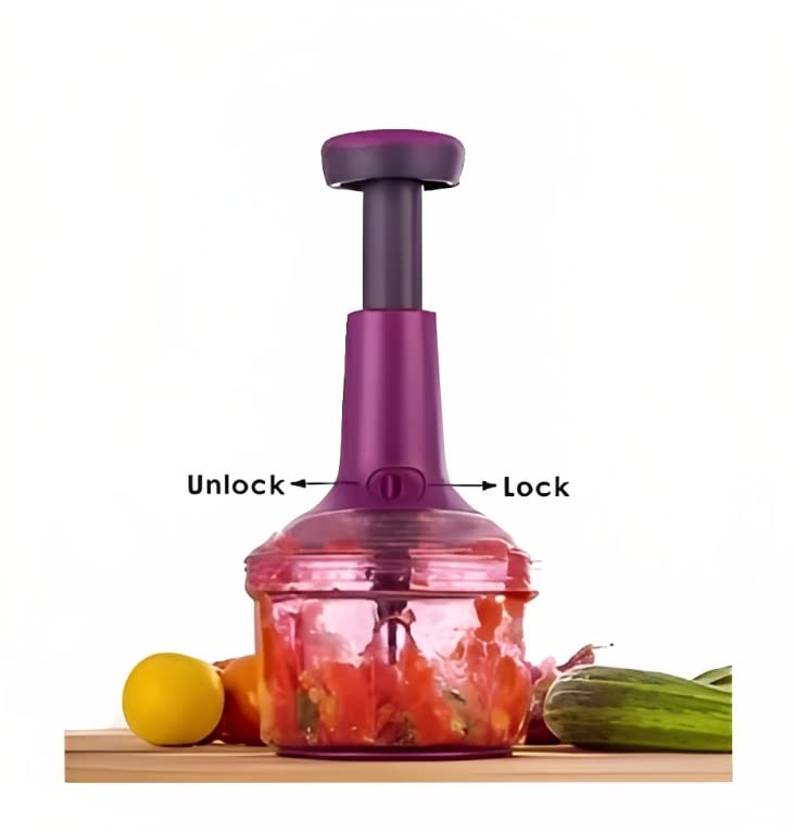 Kitchen Sunray Vegetables & Fruits Chopper Hand Press Push Chopper 750 Ml