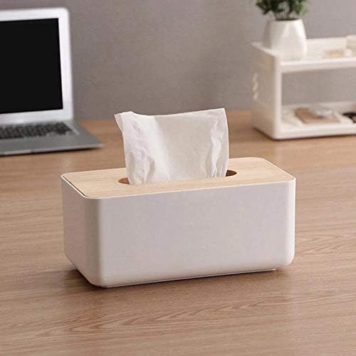 Square Shape Wooden Cover Plastic Tissue Box Holder