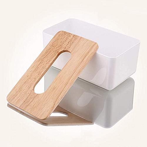 Square Shape Wooden Cover Plastic Tissue Box Holder