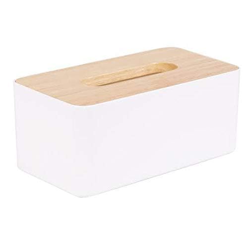 Square Shape Wooden Cover Plastic Tissue Box Holder